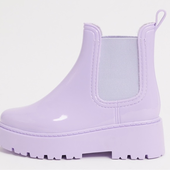 ASOS DESIGN Gadget chunky chelsea rain boots in lilac purple - Picture 2 of 4